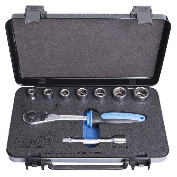 NASADNI KLJUČI 12,7MM 1/2 UNIOR 10-24 MM 9 DELNA V KASETI ART. 190BI6P9-ANNIV.