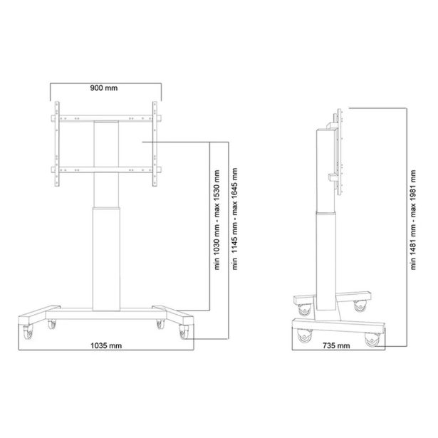 MOBILNO STOJALO ZA ZASLON NEOMOUNTS 42-100" 130 KG, MOTORIZIRANO, PLASMA-M2250SILVER