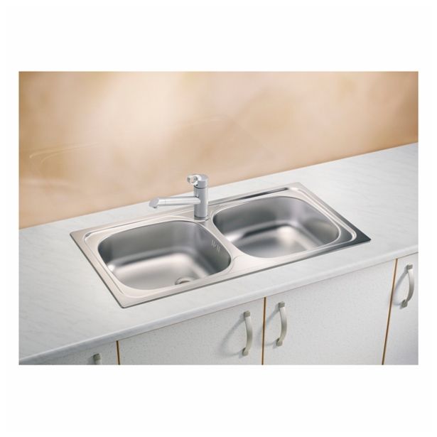 NERJAVNO POMIVALNO KORITO ALVEUS BASIC 70, SATIN 860X435 MM