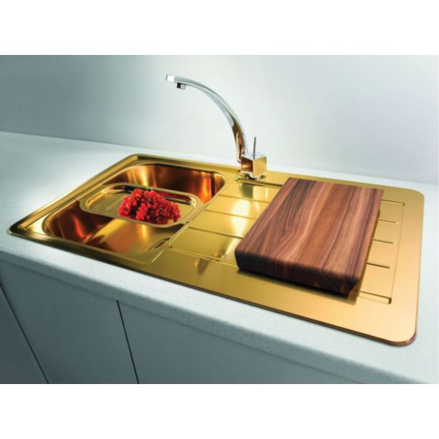 NERJAVNO POMIVALNO KORITO ALVEUS MONARCH LINE 20, GOLD 860X500 MM