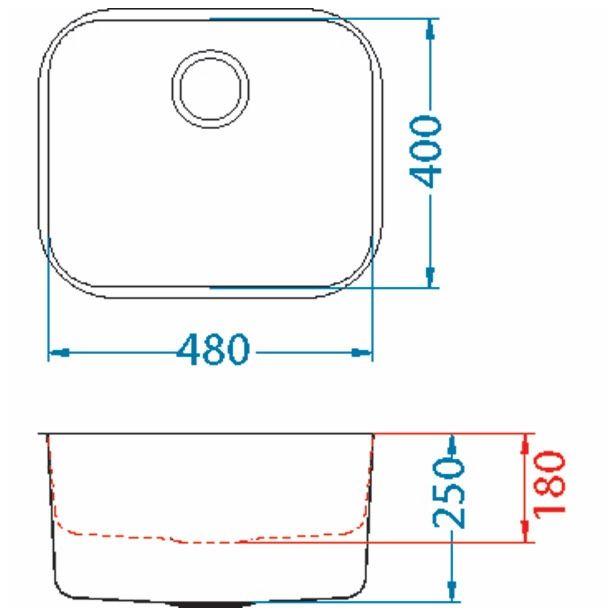 NERJAVNO POMIVALNO KORITO ALVEUS VARIANT 10, SATIN 480X400 MM