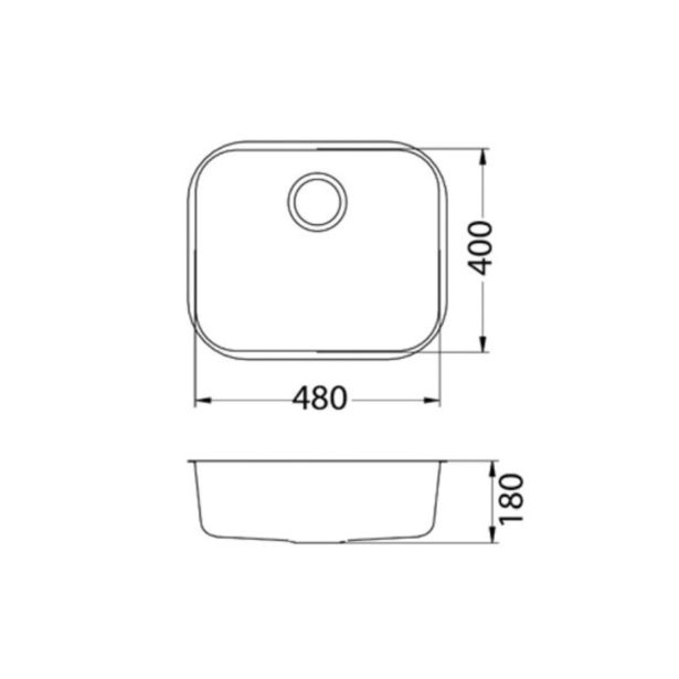 NERJAVNO POMIVALNO KORITO ALVEUS VARIANT 10, SATIN 480X400 MM FS