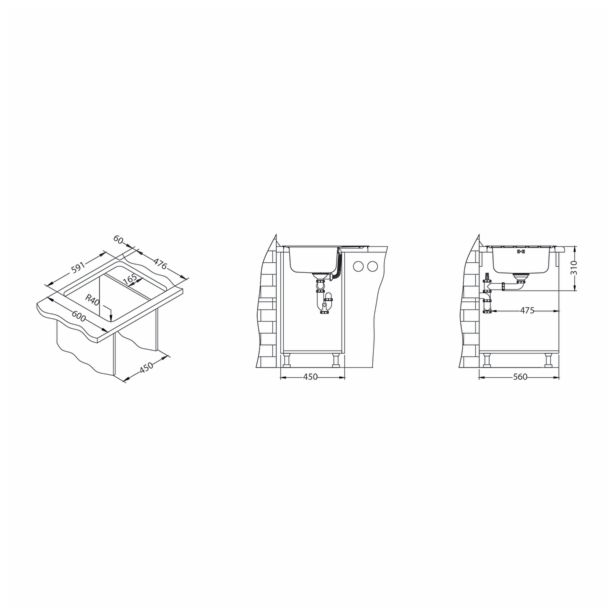 NERJAVNO POMIVALNO KORITO ALVEUS ZOOM MAXIM 10, SATIN 615X500 MM