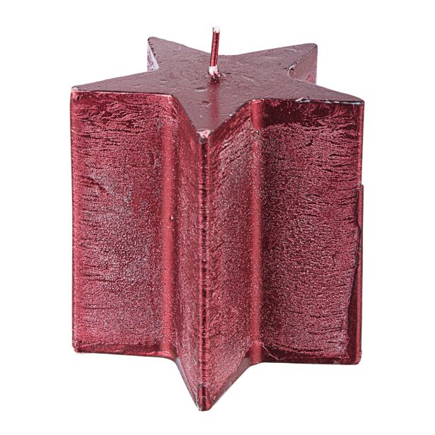 SVEČA BIZZOTTO 7X7.5 CM NIVA RDEČA STAR