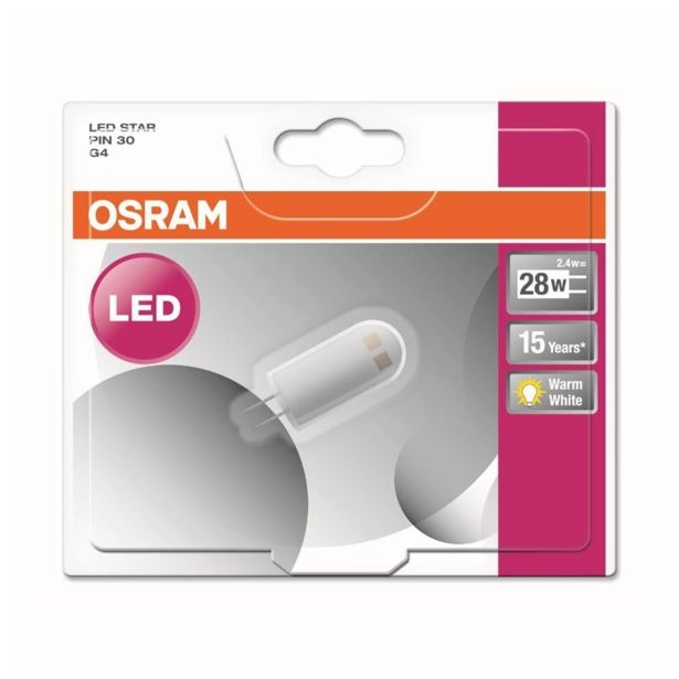 NIZKONAPETOST.LED ŽARNICA OSRAM ST PIN 30 2.5W/827 G4 FR 12V BL/1