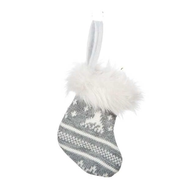 OKRASEK ZA JELKO GLOSSTYLE NOGAVICA 14 CM SIVA SORTIRANO 2 DEKORJA