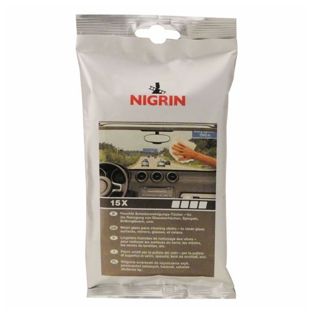 NOTRANJA AVTOKOZMETIKA NIGRIN VLAŽNI ROBČKI ZA ČIŠČENJE STEKEL