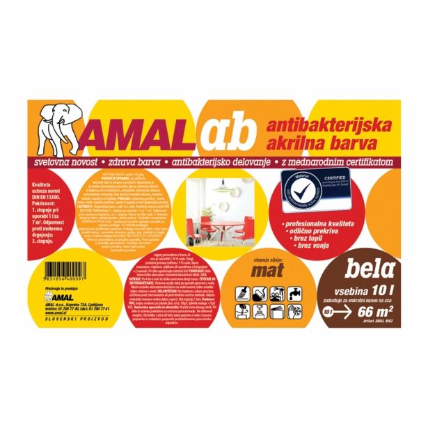 PROFESIONALNA BARVA AMAL AB AKRILNA BARVA MAT 1 L