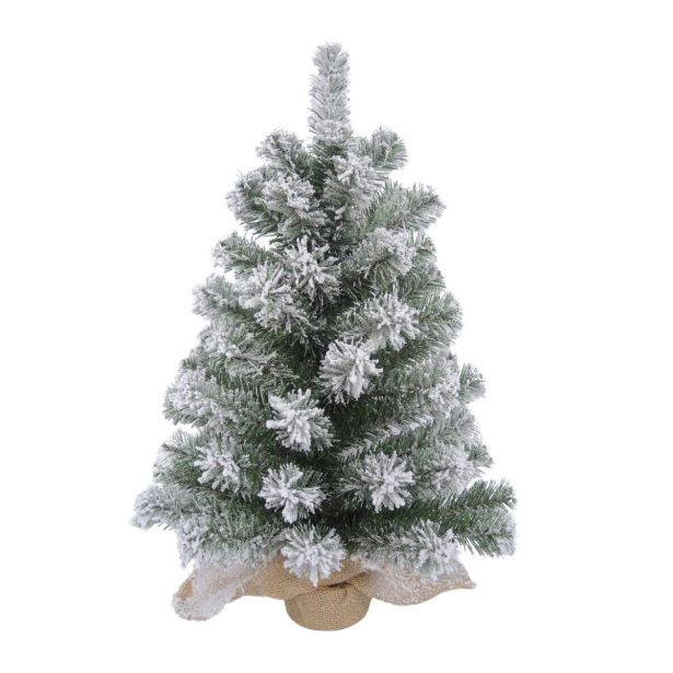 NOVOLETNA JELKA 60 CM ZASNEŽENA/JUTA CANADIAN MINI