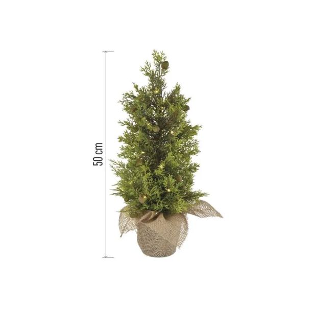 NOVOLETNA JELKA EMOS LED 50CM ZUNANJA/NOTRANJA TOPLO BELA, ČASOVNIK