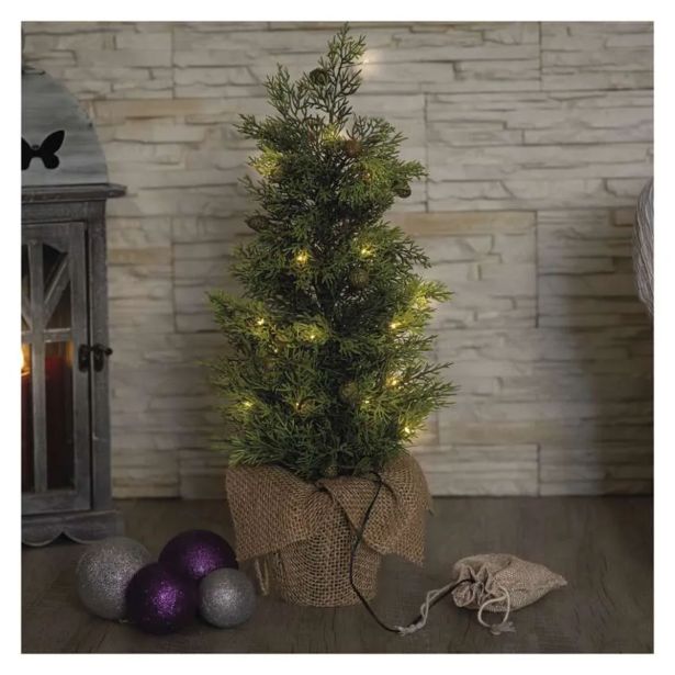 NOVOLETNA JELKA EMOS LED 50CM ZUNANJA/NOTRANJA TOPLO BELA, ČASOVNIK