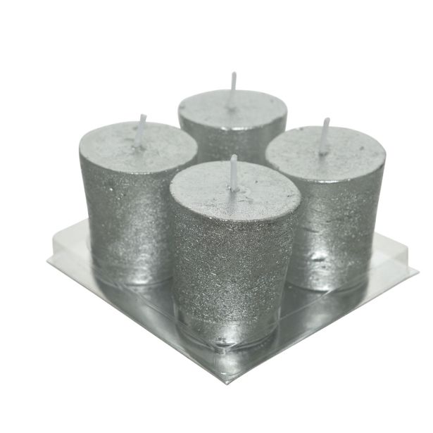 OKROGLA SVEČA 5 CM 4/1 SREBRNA