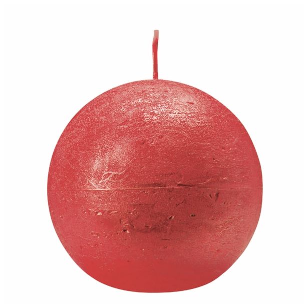 NOVOLETNA SVEČA GALA-KERZEN OKROGLA RUSTIK RDEČA FI 8 CM