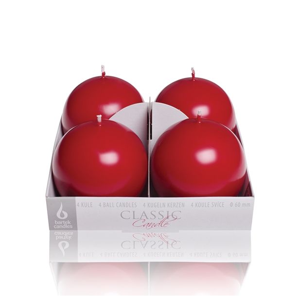 NOVOLETNA SVEČA MULLER ADVENTNA OKROGLA RDEČA 60 MM 4/1