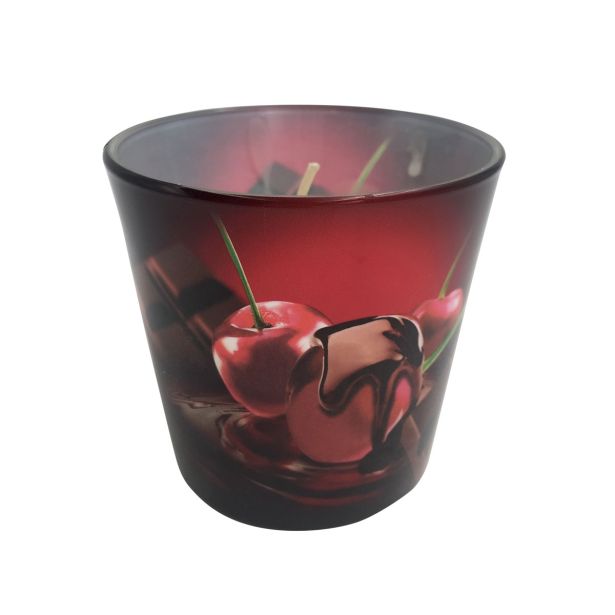 SVEČA V KOZARCU MULLER VIŠNJA, POMARANČA, ČOKOLADA