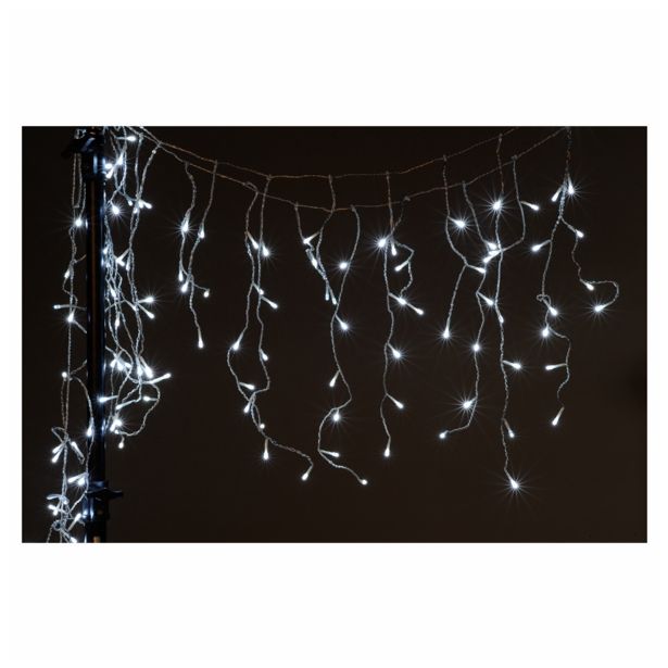 NOVOLETNE LUČKE, ZAVESA, 200 LED LUČK, 20 UTRIPAJOČIH, BELE BARVE