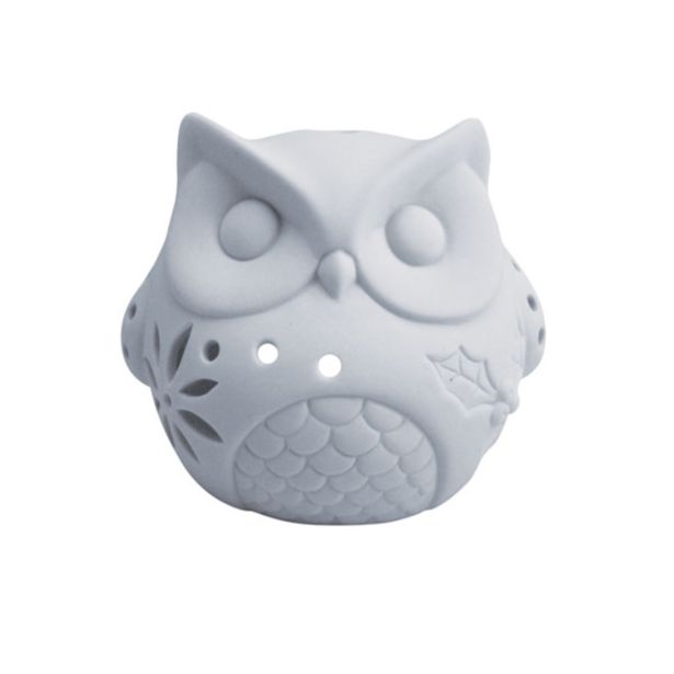 NOVOLETNI SVEČNIK GLOSSTYLE LANTERNA SOVA 9.3 CM PORCELAN 11X8.5X9.3 CM