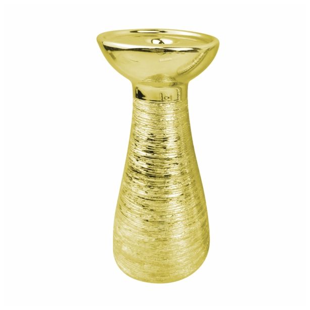 NOVOLETNI SVEČNIK GLOSSTYLE SVEČNIK KERAMIČNI 19.5 CM ZLATE ALI SRBRNE BARVE