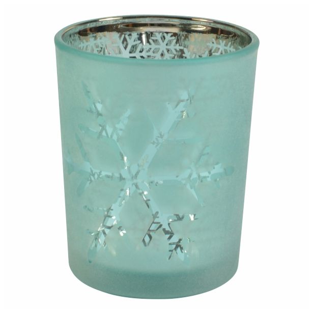 NOVOLETNI SVEČNIK R+W KOZARČEK ZA ČAJNO SVEČKO MODRI 6.5 CM