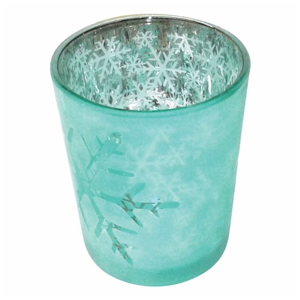 NOVOLETNI SVEČNIK R+W KOZARČEK ZA ČAJNO SVEČKO MODRI 6.5 CM