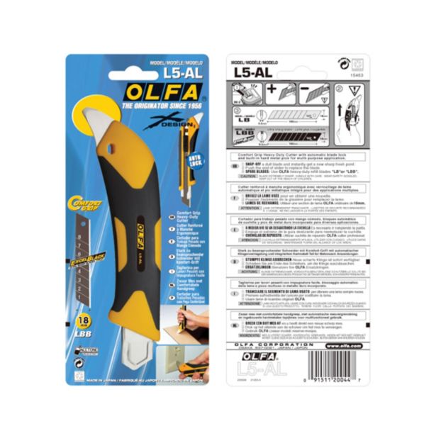 NOŽ ZA LEPENKO OLFA 18 MM ŠIROKO BI ROČAJ L5-AL