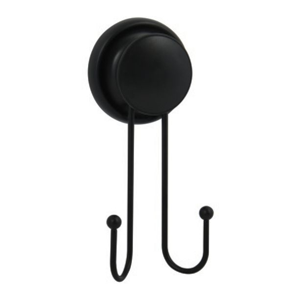 MSV OBEŠALO SA 2 KUKICE NA VAKUUM 7 X 3.8 X 19.5 CM KROM, ČRNA MEGA VENTOUSES