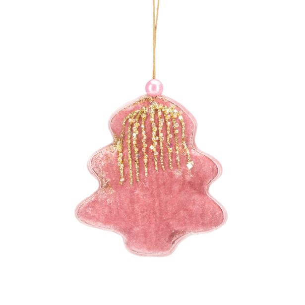 OKRASEK ZA JELKO GLOSSTYLE SMREKICA ROZA 10 CM Z BLEŠČICAMI