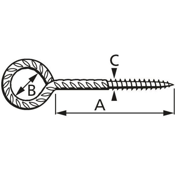 OČESNI VIJAK 20X10X4.0X14 ČRN V ZAVITKU JE 6 KOS