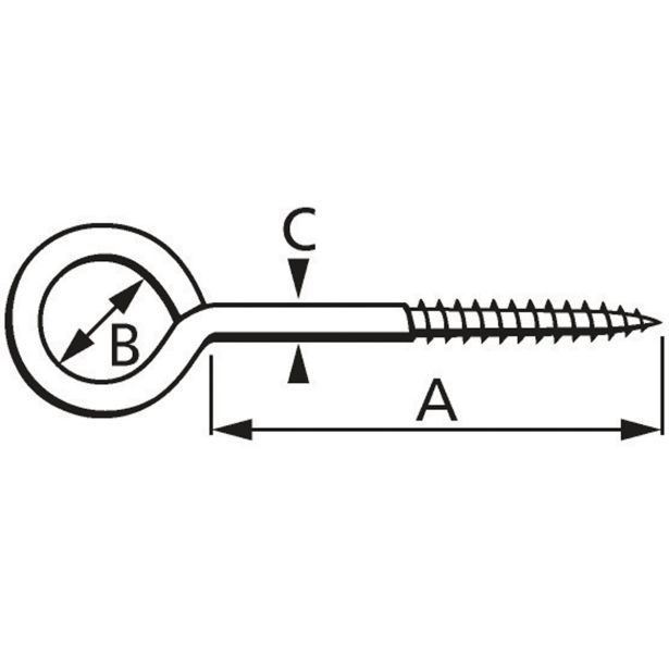 OČESNI VIJAK 25X10X3.3X15 BEL V ZAVITKU JE 4 KOS