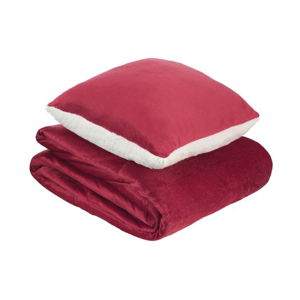 ODEJA DORMEO WARM HUG 130X190 CM IN BLAZINA RDEČA