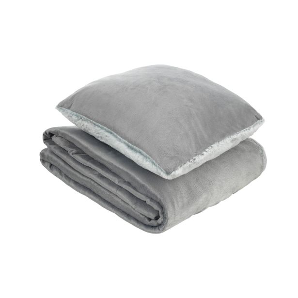 ODEJA DORMEO WARM HUG 130X190 CM IN BLAZINA SIVA