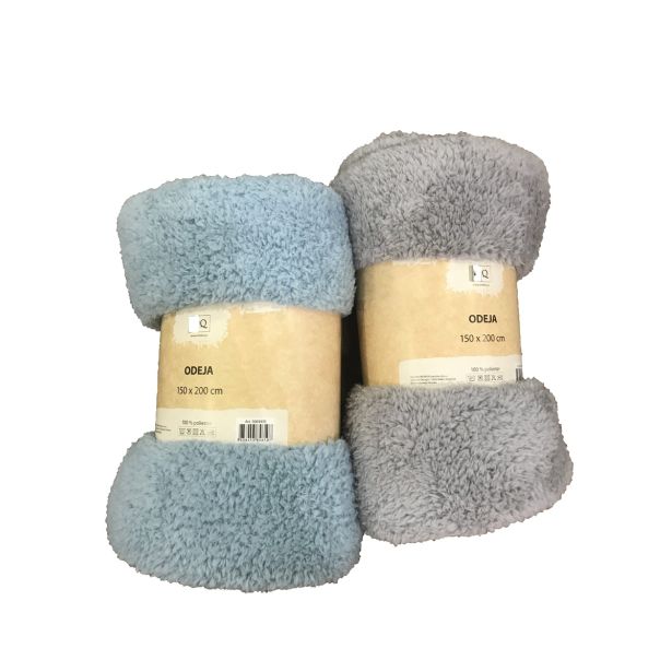 DEKORATIVNA ODEJA MQ 150X200 CM TEEDY ARKTIČNO MODRA