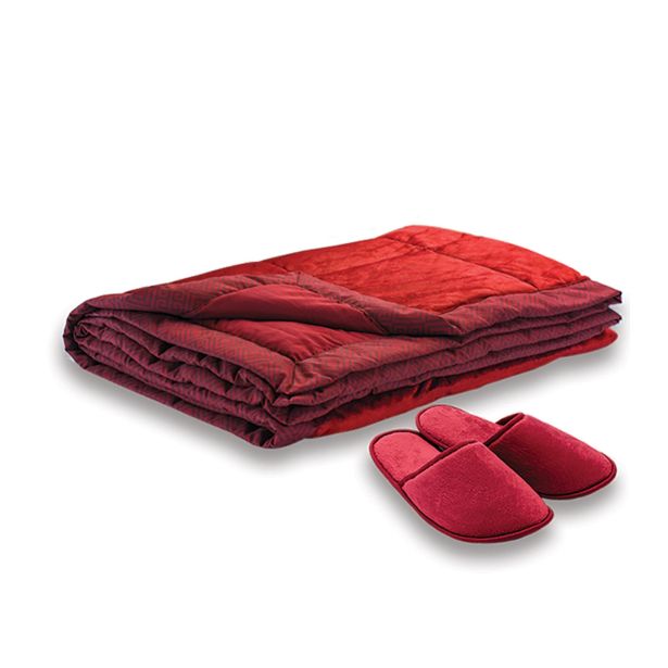 ODEJA VITAPUR FAMILY SOFT TOUCH HOME RDEČA 140X200 CM + COPATI