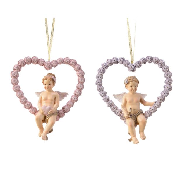 OKRASEK ZA JELKO DECORIS ANGEL V SRCU SORT