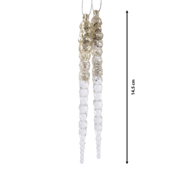 OKRASEK ZA JELKO DECORIS LEDENA SVEČA 2/1 14.5 CM