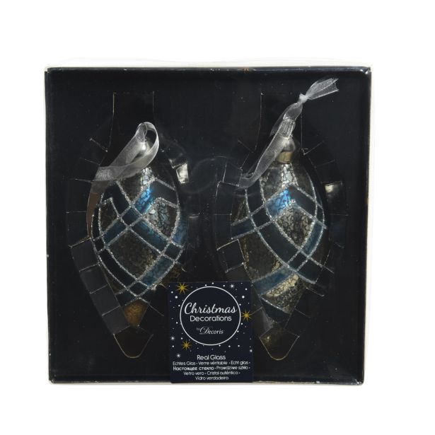 OKRASEK ZA JELKO DECORIS OLIVA MODRA KARO 2/1