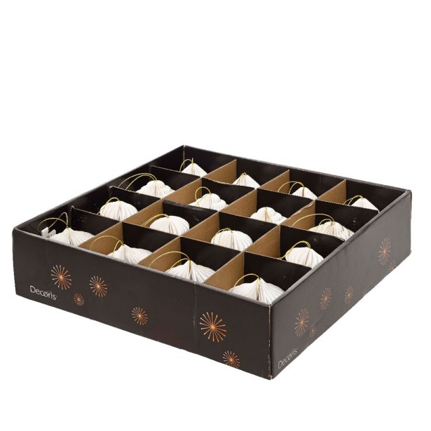OKRASEK ZA JELKO DECORIS PAPIRNI BEL 8X8 CM SORTIRANO