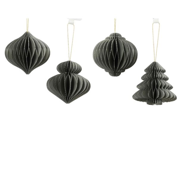 OKRASEK ZA JELKO DECORIS PAPIRNI SIV 8X8 CM
