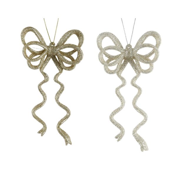 OKRASEK ZA JELKO DECORIS PENTLJA 15X8.3X2 CM ZLATA, SREBRNA SORTIRANO