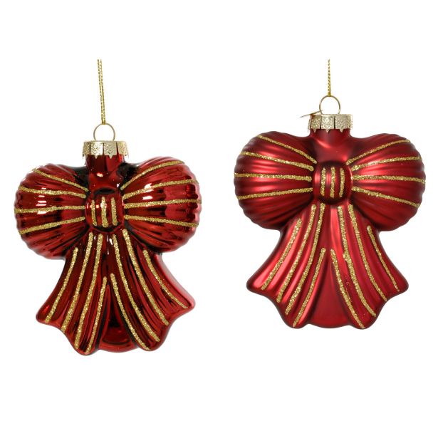 OKRASEK ZA JELKO DECORIS PENTLJA RDEČA 9X4.20X10 CM, SORTIRANO