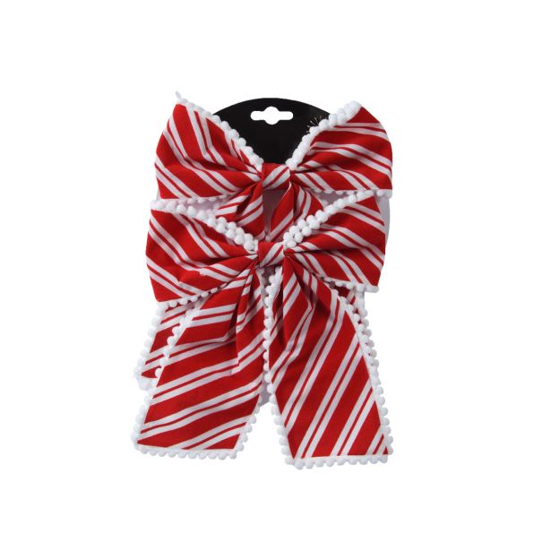 OKRASEK ZA JELKO DECORIS PENTLJA RDEČA/BELA 2/1 SORTIRANO