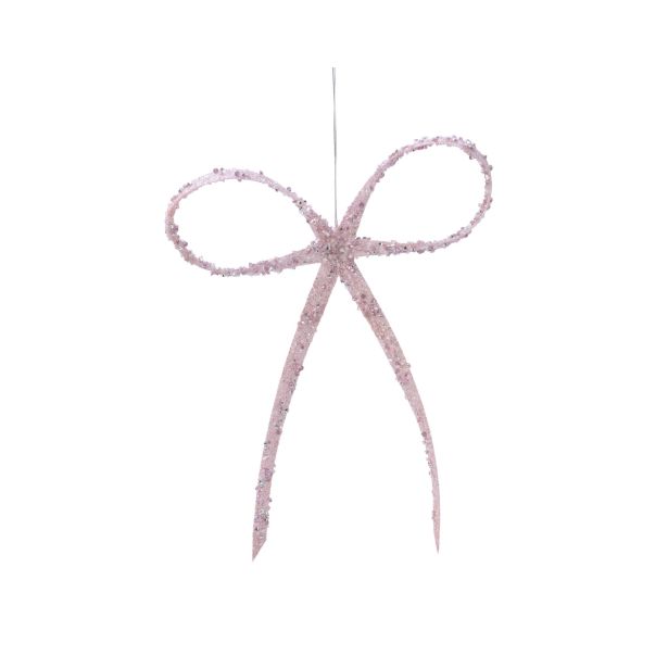 OKRASEK ZA JELKO DECORIS PENTLJA ROZA 12X16 CM