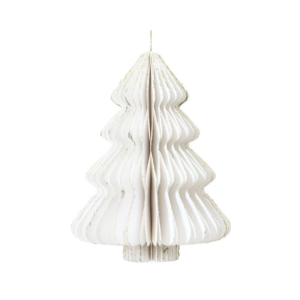 OKRASEK ZA JELKO DECORIS SMEREKA 8 CM, PAPIR, BEL