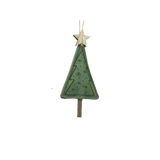OKRASEK ZA JELKO DECORIS SMEREKA IZ FILCA, 14 CM SORTIRANO