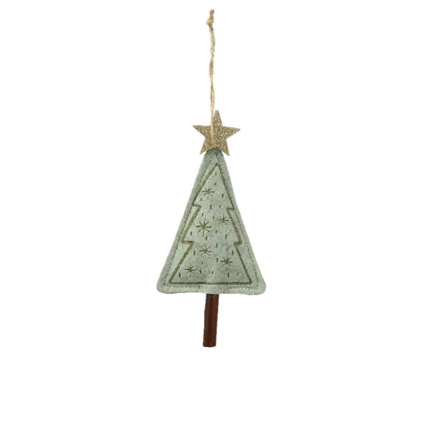 OKRASEK ZA JELKO DECORIS SMEREKA IZ FILCA, 14 CM SORTIRANO