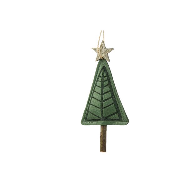 OKRASEK ZA JELKO DECORIS SMEREKA IZ FILCA, 14 CM SORTIRANO