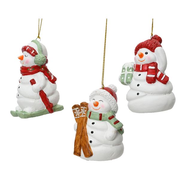 OKRASEK ZA JELKO DECORIS SNEŽAKI, 9.7 CM SORTIRANO