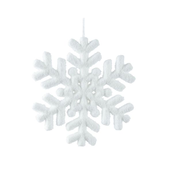 OKRASEK ZA JELKO DECORIS SNEŽINKA FI 20 CM, BELA