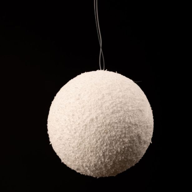 OKRASEK ZA JELKO DECORIS SNEŽNA KROGLA, FI 8 CM BELA, 6/1