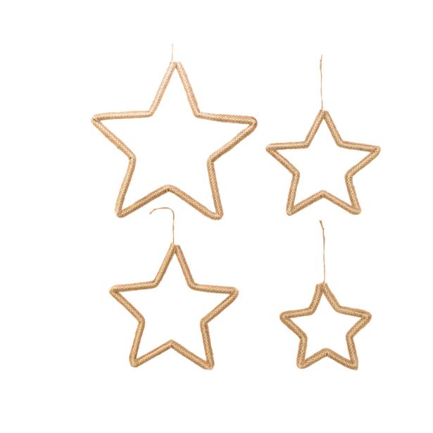 OKRASEK ZA JELKO DECORIS ZVEZDA NATUR BARVE PRAZNA